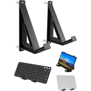 Universal Wall Mount Storage Organizer for Keyboard/Laptop/Tablet, Wall Display Rack Holder for Electronics, Compatible with Wall Hangers for Pictures/Paintings/Frames/Books (Black)