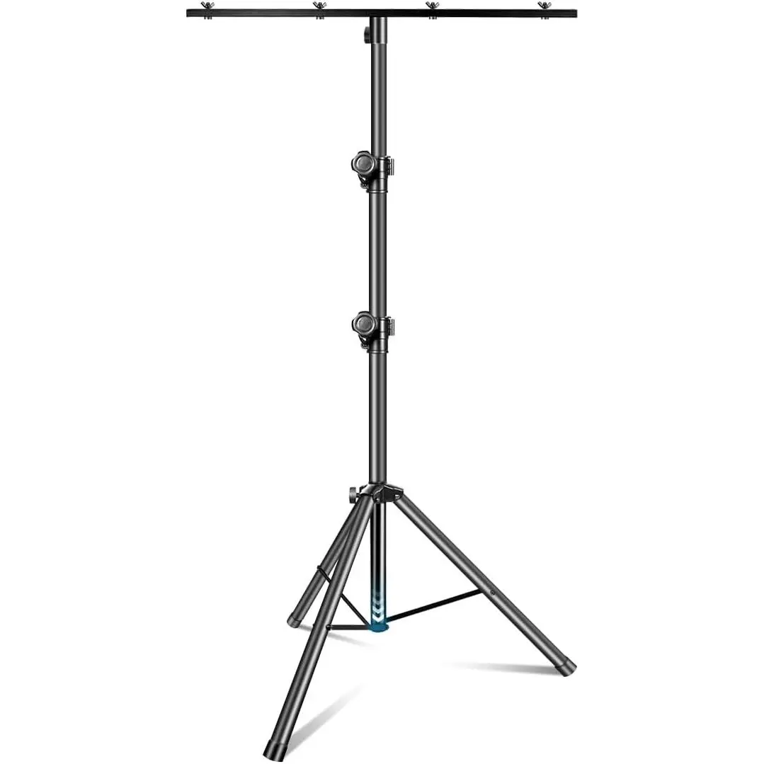 DJ Light Stand, T-Bar Tripod Stage s Portable and Adjustable 49-114 Inch Heavy Duty