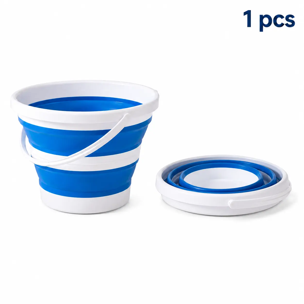 Silicone-Plastic Silicone Mix Collapsible Lightweight Water Bucket - Portable Multifunctional Home Care Supply for Travel Use, Fishing