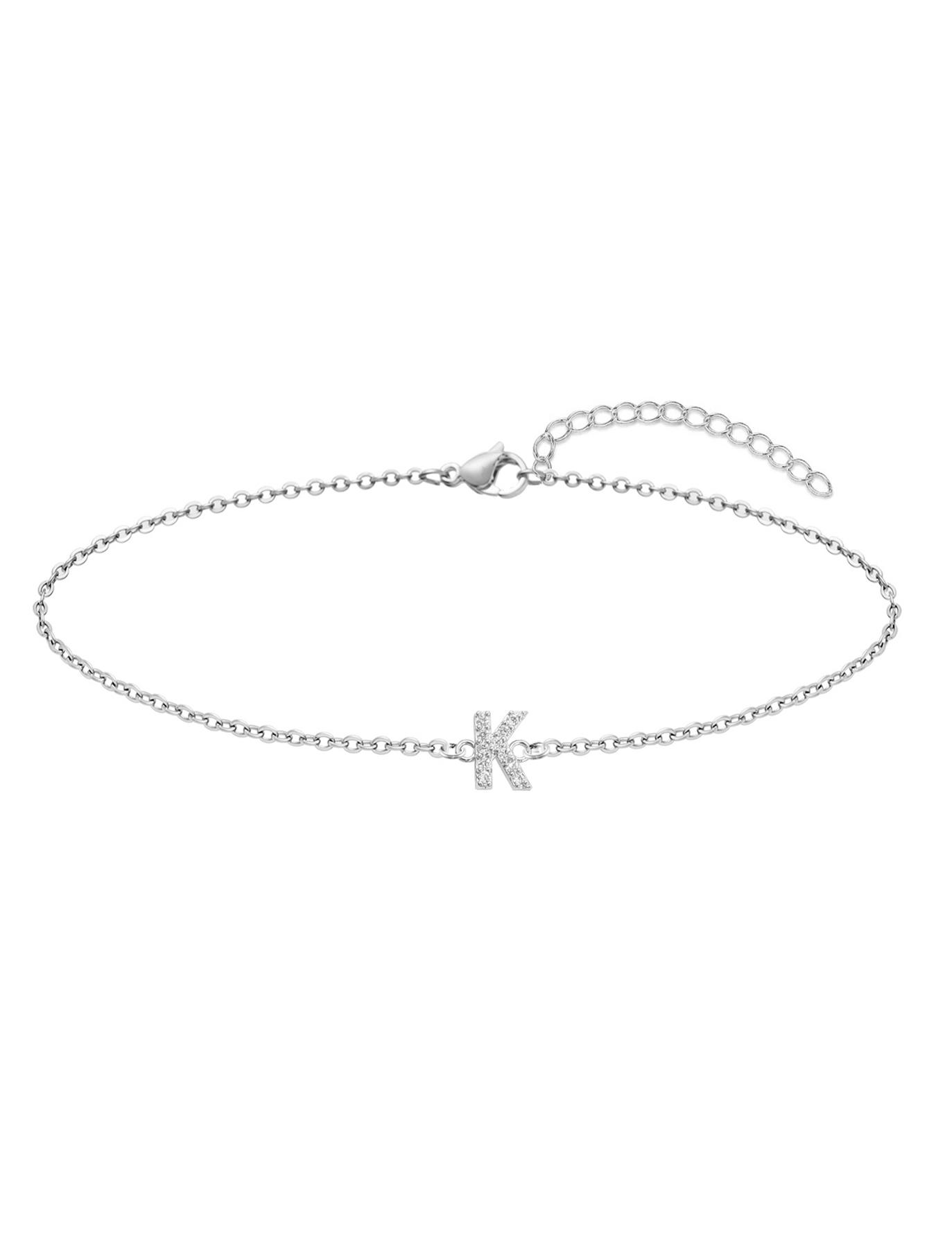 Fashion Letter Initial Detail Rhinestone Decorated Link Bracelet for Women for Gift, Minimalist Dainty Jewelry, Delicate All-match Luxury Jewelry As Gift, Fashion Bracelets