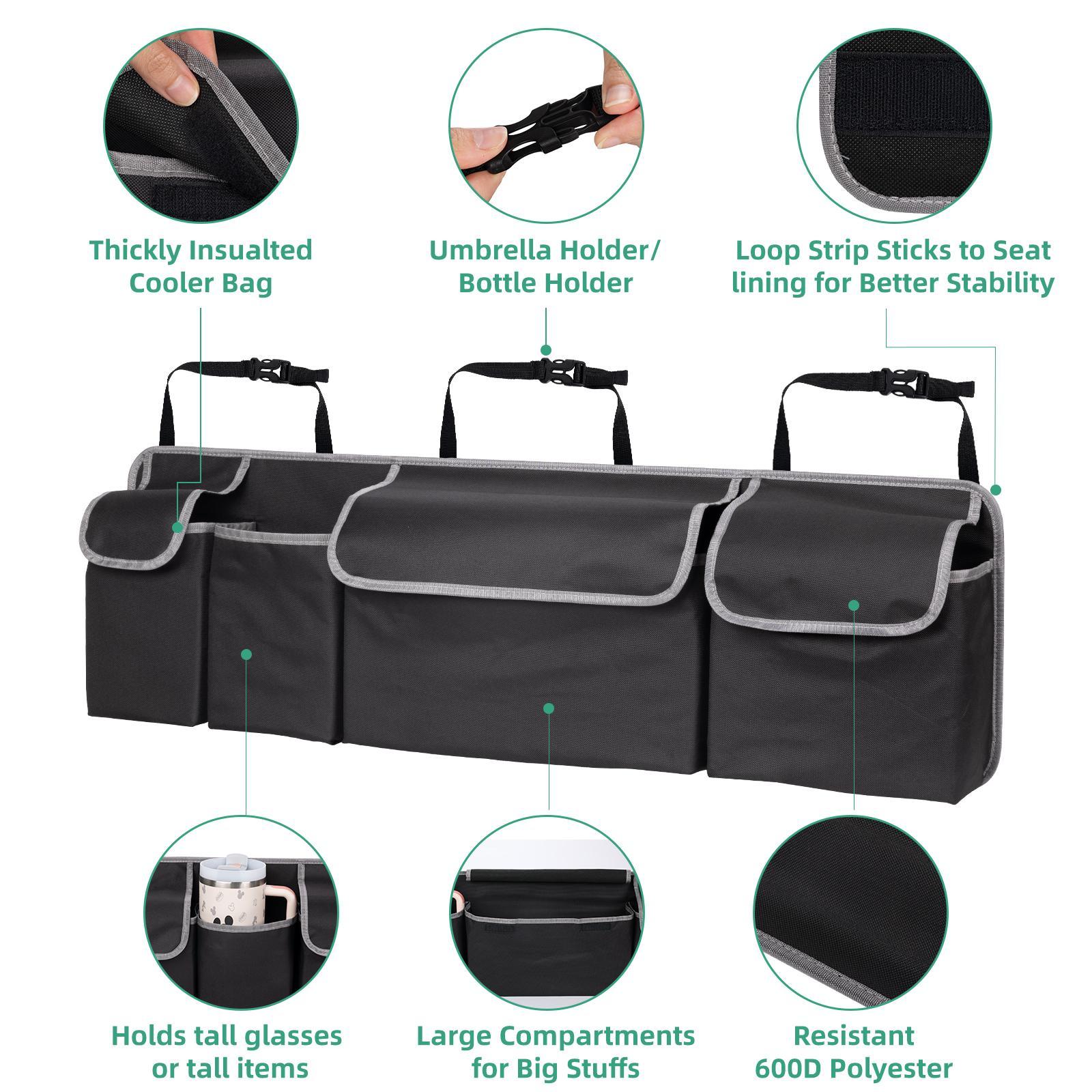 Car Seat Back Storage Bag, 1 Count Large Capacity Multi-Pocket Car Seat Back Organizer, Universal Car Interior Accessory for Storing & Tidying, Boujee Car Accessories