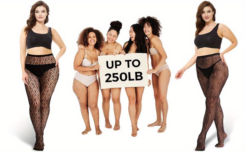 3-Pack Women's Lace-Pattern Fishnet Tights, Black Fishnet Leggings, Lace Leggings