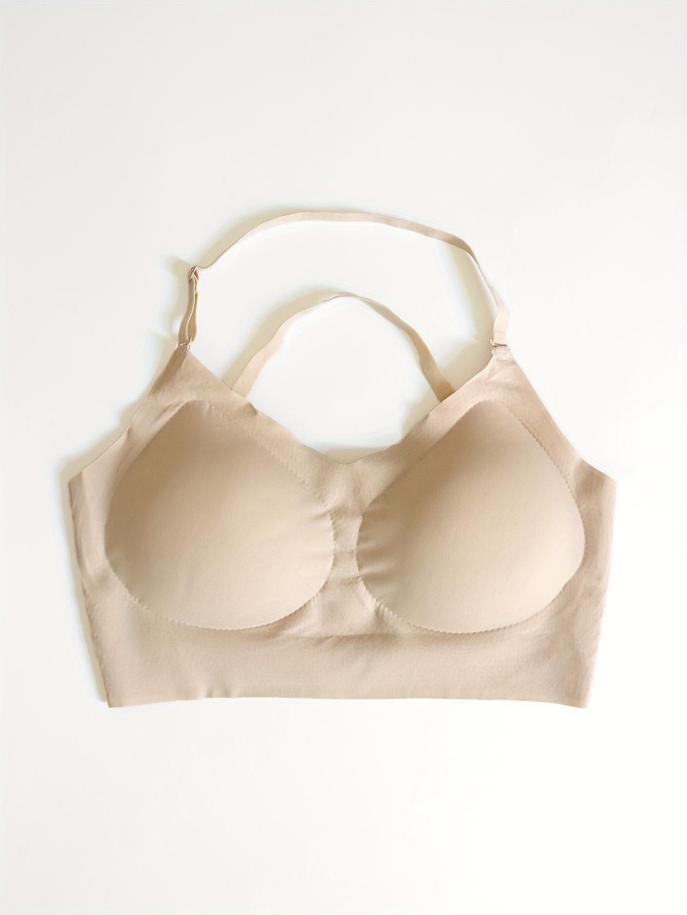 1-Pack Multi-Style Backless Bra for Women with Small Chests, Push-Up U-Shaped and X-Shaped Backless Design, Detachable Straps, Seamless