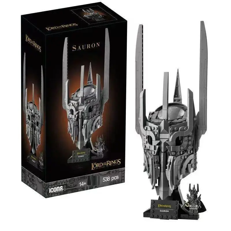Lord Sauron's 11373 Helmet Fantasy Theme Assembly Kit, 538pcs Unisex DIY Building Bricks & Parts, Educational Toy, 2026 Christmas Gifts DIY Idea, Building Blocks