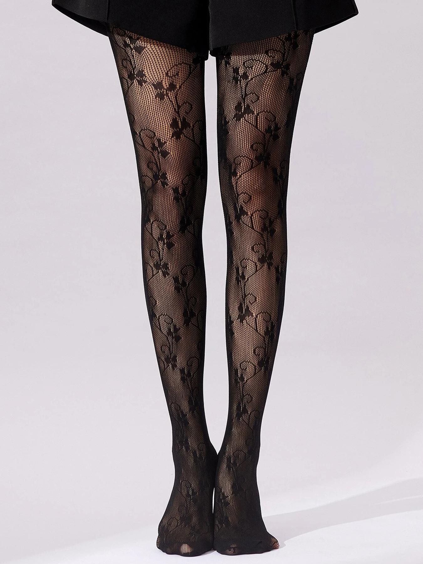Women's Floral Lace Fishnet Tights, Elegant Comfy Breathable Nylon Pantyhose for Daily Wear, Party, Summer Outfits 2024, Ladies Socks for All Seasons