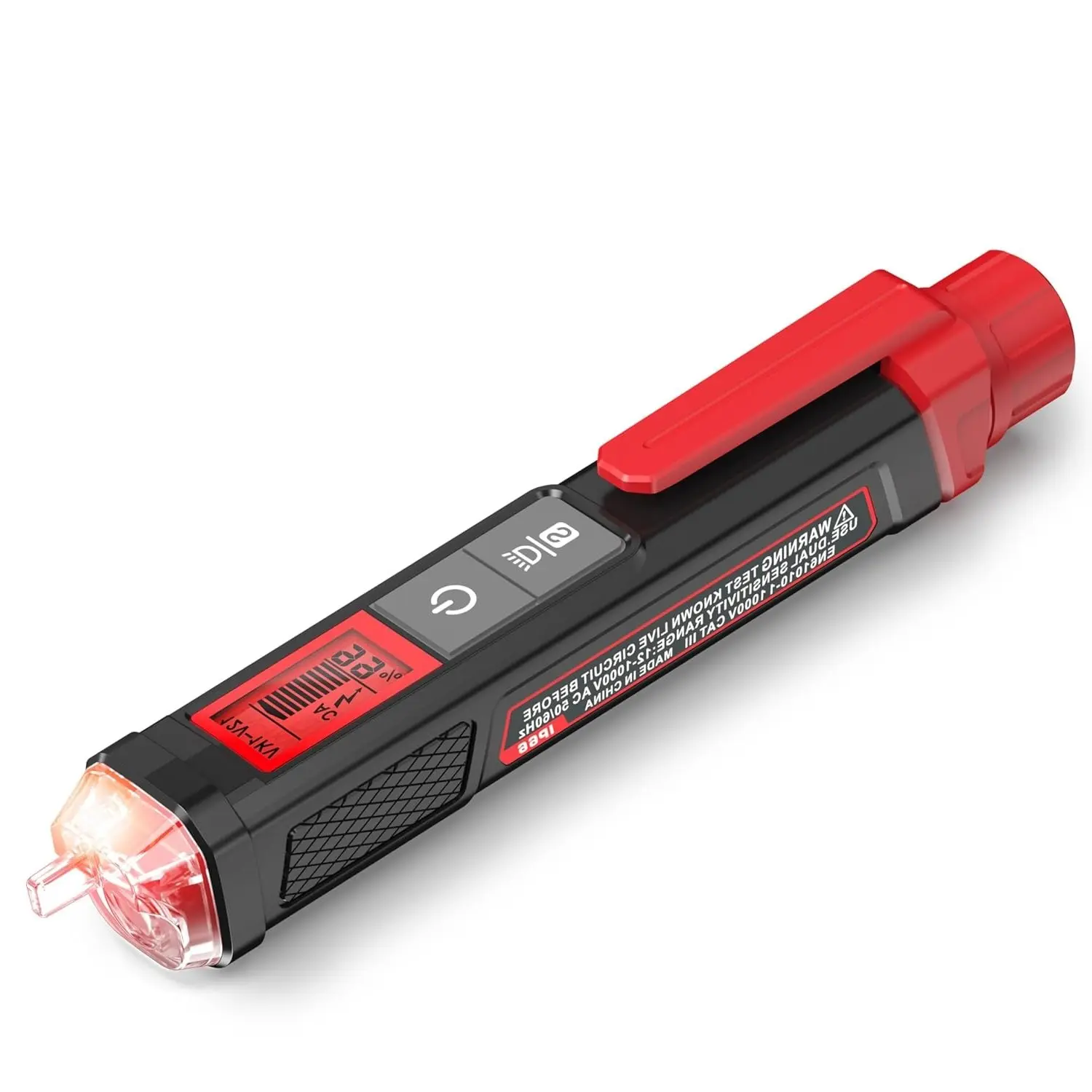 Non-Contact Voltage Tester with Signal Percentage, Dual Range AC 12V/70V-1000V, Live/Null Wire Tester, LCD Display, Buzzer Alarm, Wire Breakpoint Finder