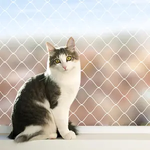 10 x 26 ft Black Nylon Anti-Fall Balcony Rail Netting Pet Mesh Fence for Cat and Dog