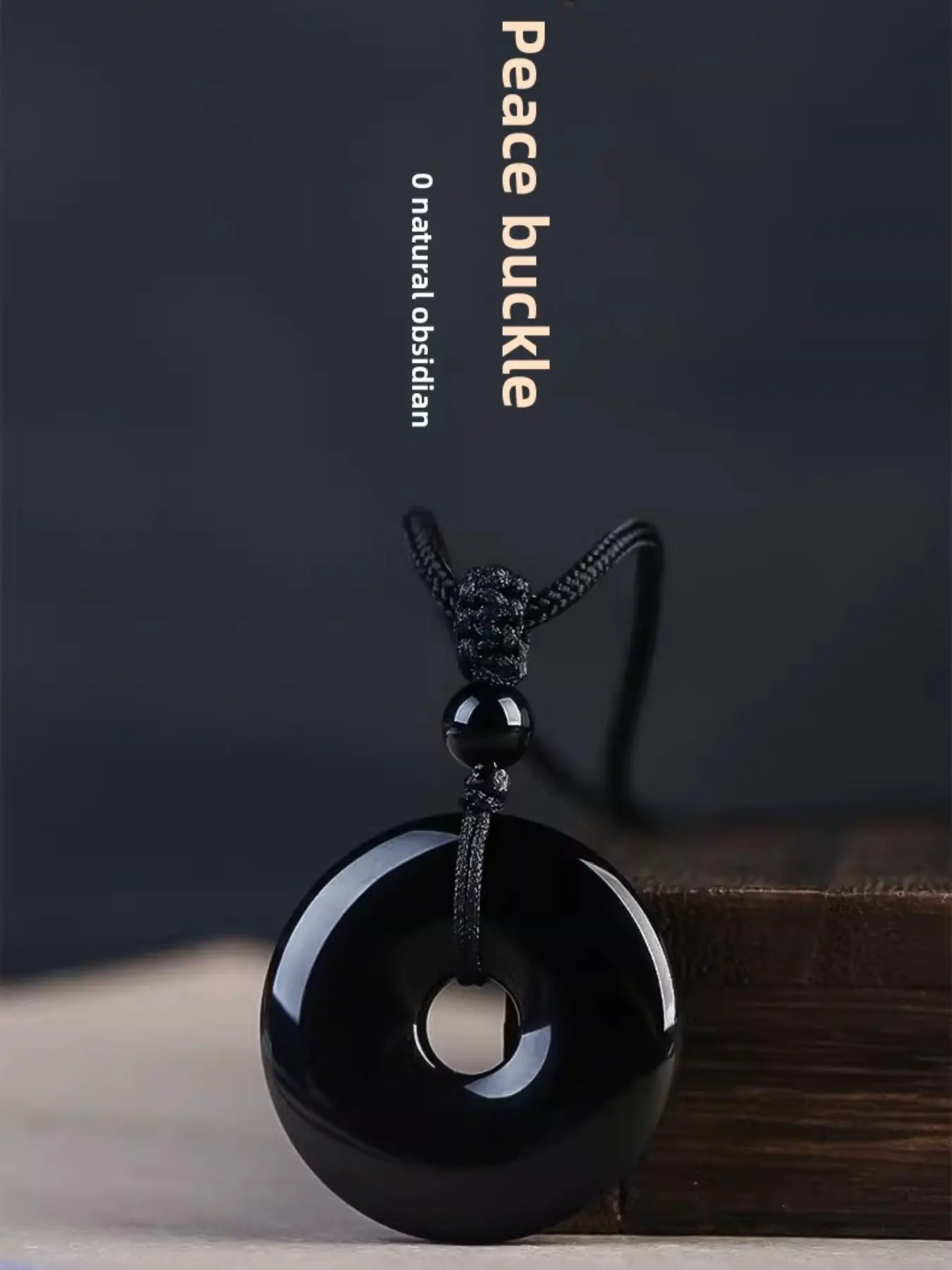 Natural Obsidian Feng Shui Pendant Necklace, Unisex Jade Jewelry Gift, Ideal for Birth Year & Birthday Presents, Elegant Accessory