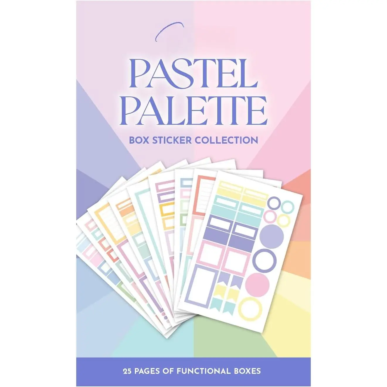 Pastel Planner Stickers Book for Planners, Calendars, Journals and Projects – Functional Beautiful Pastel Colored Box Stickers – Scrapbook Accessories – 24 Pages