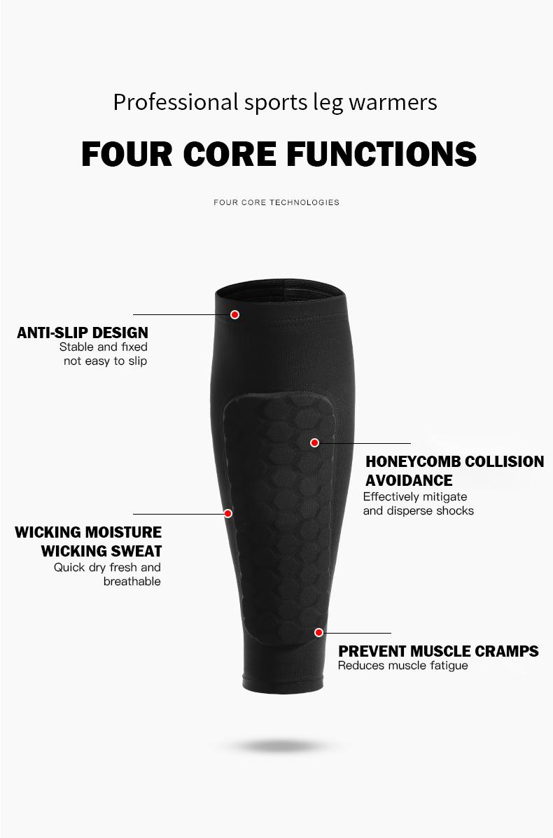 Football Shin Guard Socks Sleeves with Foam,Calf Compression Sleeve Honeycomb Pads,Sports Legging & Soccer Equipment