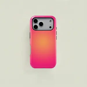 Red-Orange Gradient Phone Case, 2-in-1 Dual-Layer Shockproof Protective Cover for iPhone 17 16 15 14 13 12 11 Pro Max, Samsung Galaxy S25 S24 S23 S22 S21 Ultra Plus Series