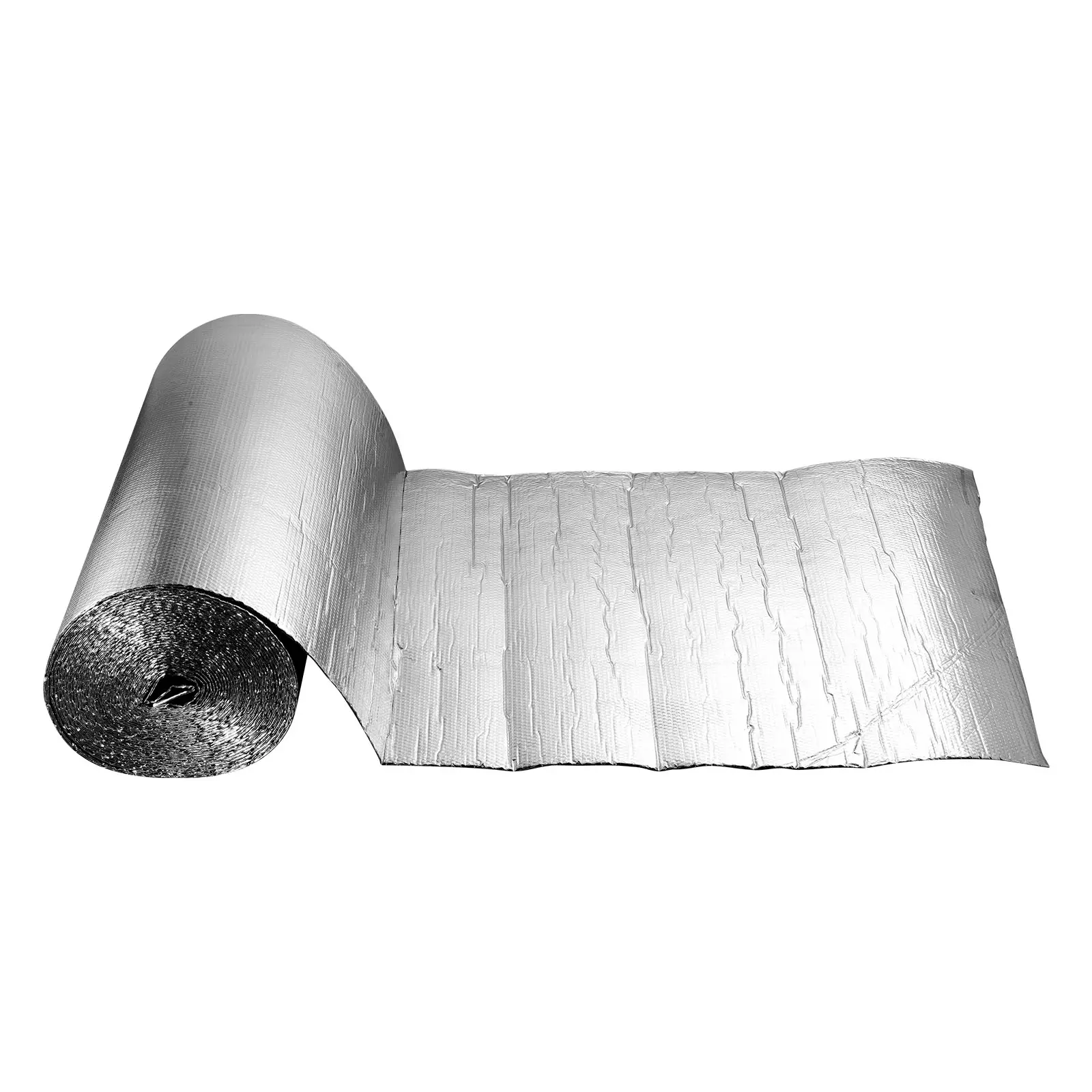 Double Reflective Insulation Roll, Double-Sided Aluminum Foil Radiant Barrier, 6mm 48 in x 100 ft, Dual-Layer Air Bubble Heat Reflective Shield, Thermal Insulation Roll for Garage Door Window RV Roofs