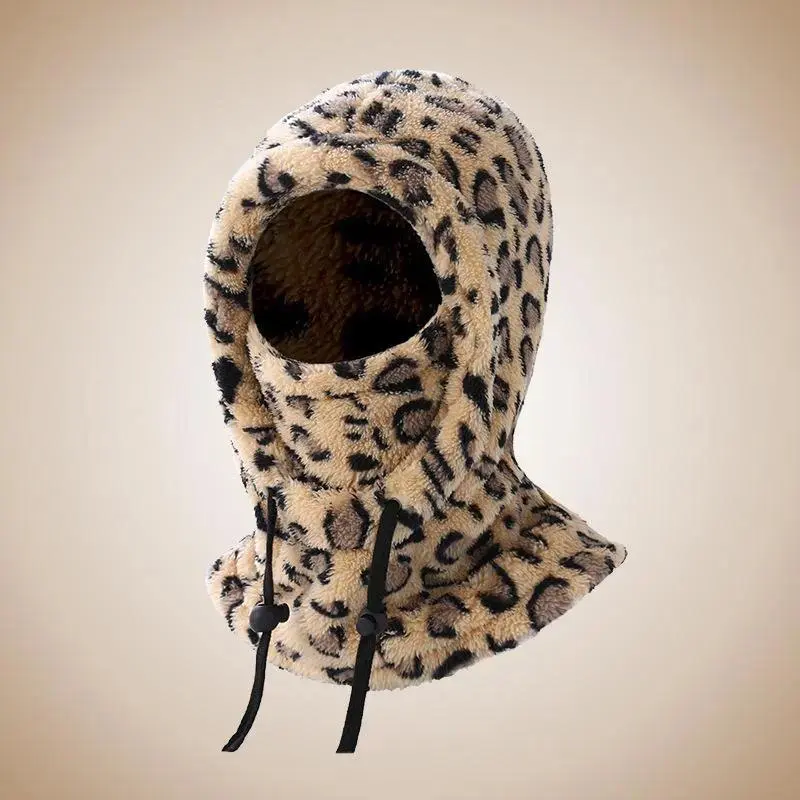 Unisex Fleece Balaclava Hood, Breathable Windproof Thermal Ski Mask & Neck Warmer with Adjustable Drawstring, Winter Face Cover for Skiing Snowboarding Hiking & Outdoor Activities