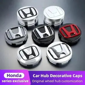 4pcs 69mm Wheel Hub Cap Badge  For Honda Civic,Fit,Jazz,Accord,Pilot,Stepwgn,Crv,Brv.Self-Adhesive Backing,Accurate Sizing For Seamless Fitting,Simple Attachment,Ideal Exterior Wheel Decorative Modification Accessory, Automotive Decoration