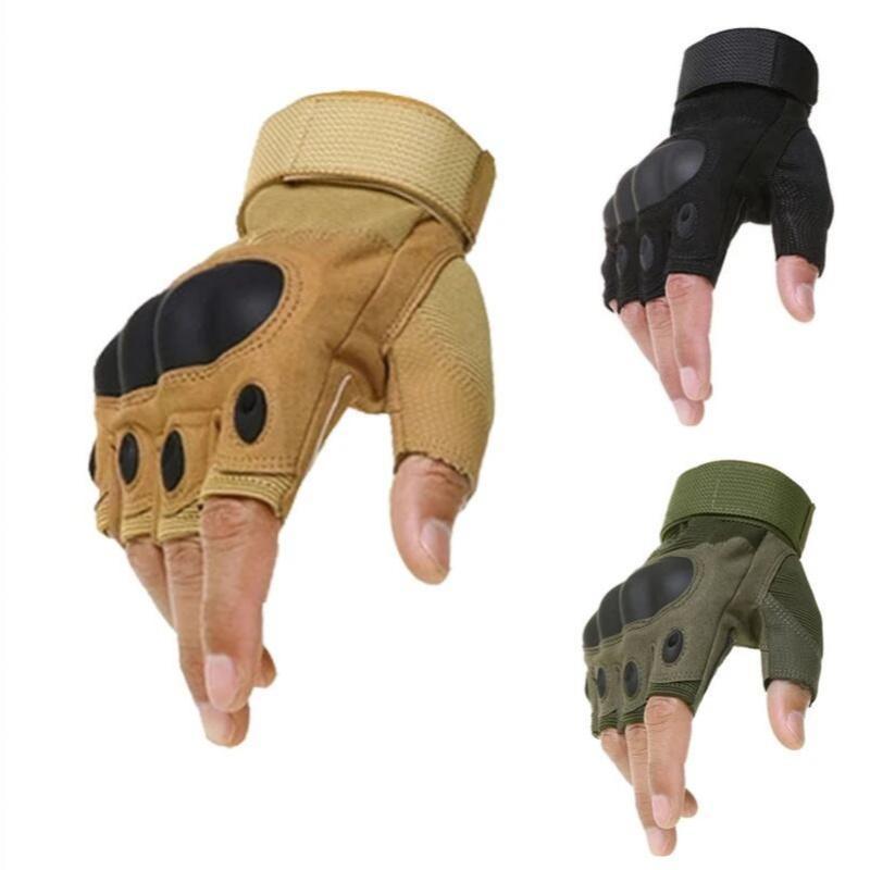 Men's Half Finger Tactical Gloves - Outdoor Military Gloves for Shooting & Cycling
