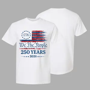 250th America Anniversary Shirt, US 250 Years T-shirt, Patriotic Tee with USA Flag, We The People Shirt, Retro Independence Day Women V-neck