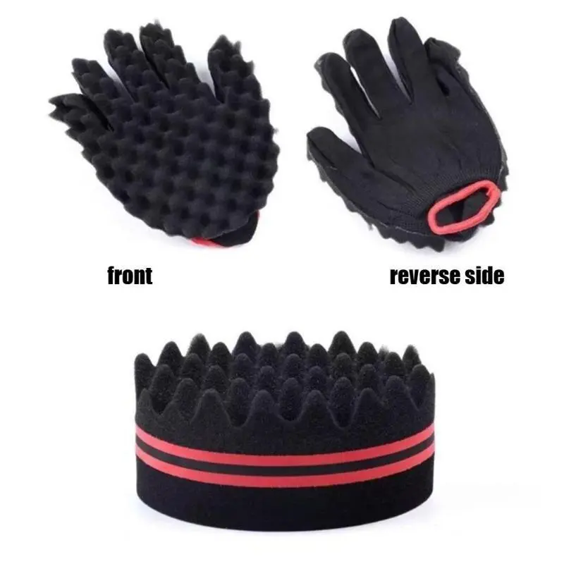 Oval Dual-Hole Hair Twist Sponge Glove, Big & Small Hole Afro Curl Sponge Mitt, Professional Natural Hair Styling Tool for Dreadlocks & Coils 14.5*5.3cm, Haircare, Daily, Perfect Afro Curls, Dreadlock Base Styling