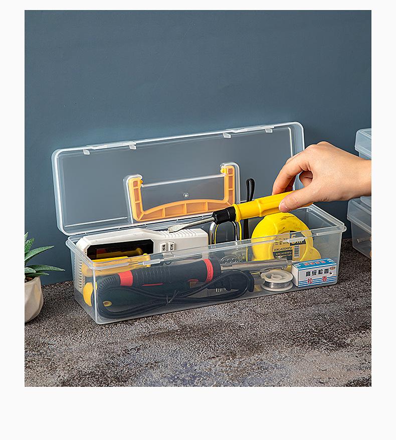 Multi-Function Household Hardware Tool Box - Transparent Handheld Storage Case with Adjustable Compartments for Wrench, Screws, Accessories, and Parts Organization