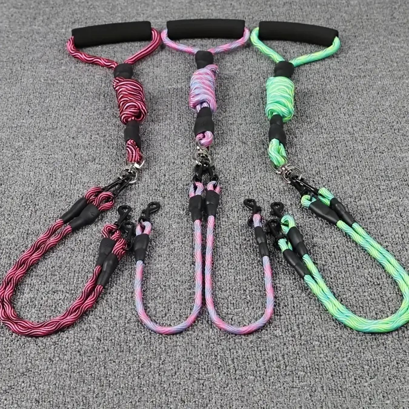 Double-ended Dog Leash, 1 Set Removable Wave Pattern Pet Leash, Pet Traction Rope, Anti-winding Pet Supplies for Outdoor Walking, Dog & Cat Accessories, Removable Components