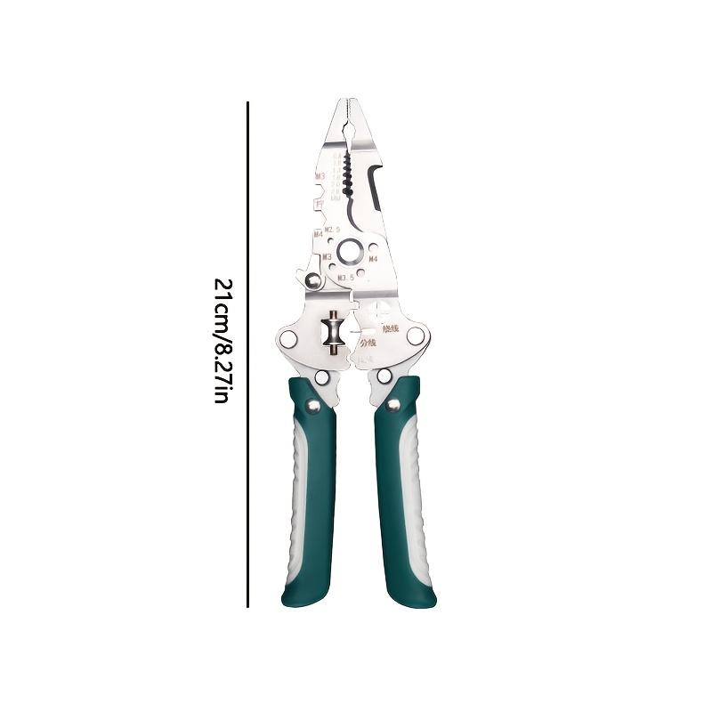 Multi Functional Wire Stripping Pliers - Foldable Design, Integrating Stripping, Cutting, And Crimping Functions, Anti Slip Handle, Metal Structure, Diy Tools, Wirecutters