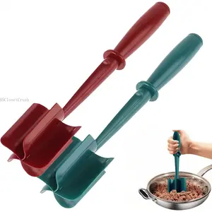 Meat Chopper and Masher - Ground Beef Hamburger Smasher, Plastic Spatula, Kitchen Separator Tool for Food, Potato, Bean - Silicone Chop and Stir, Meat DicerH5ClosetCrush