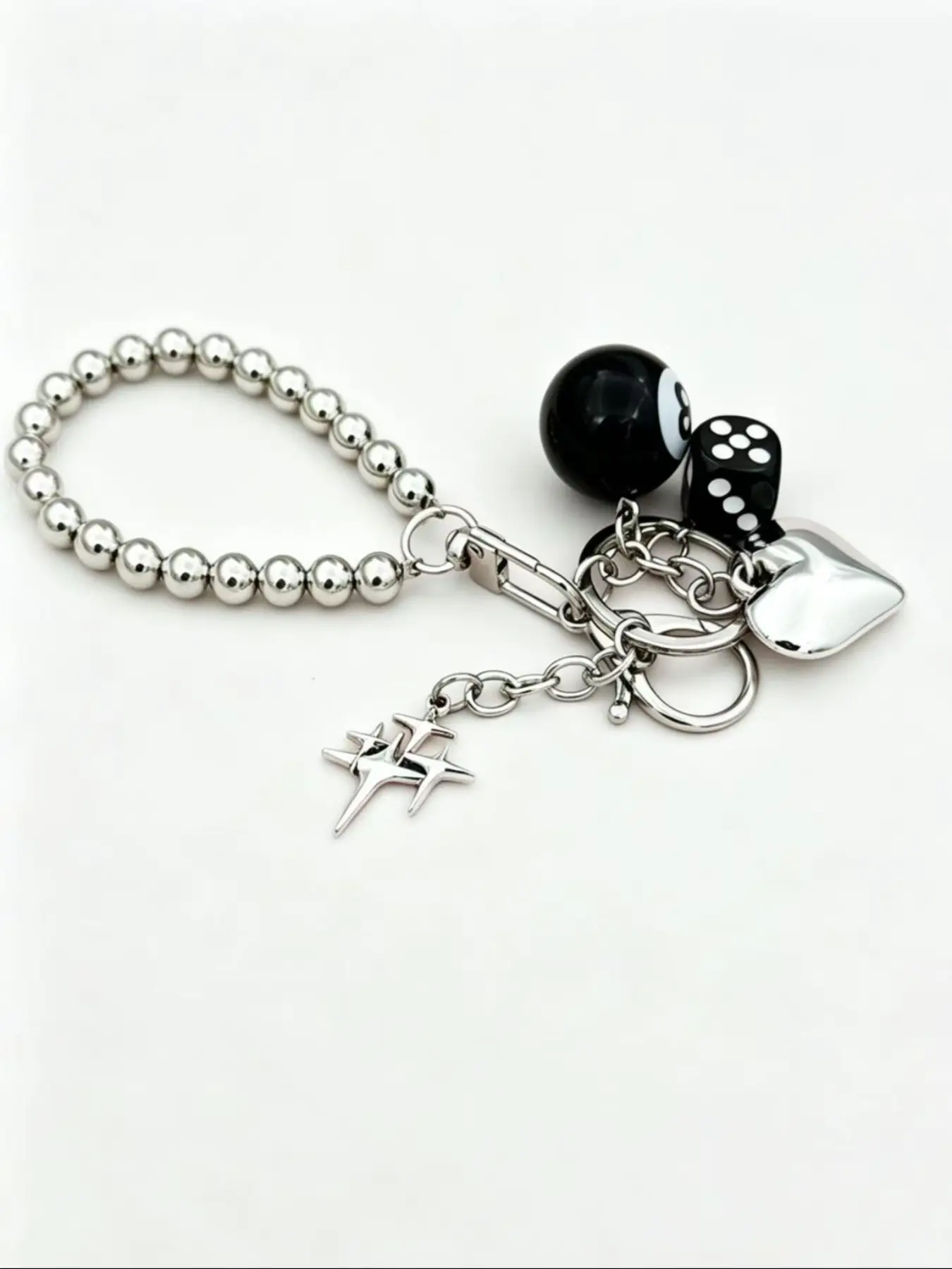 Lucky 8 Star Dice Sweet Cool Keychain, Creative 8 Ball Pendant for Car Keys, Keychain For Bags, Unique Bag Backpack Key Ring Accessory, Key Chain Accessories, Stylish Personalized Gift