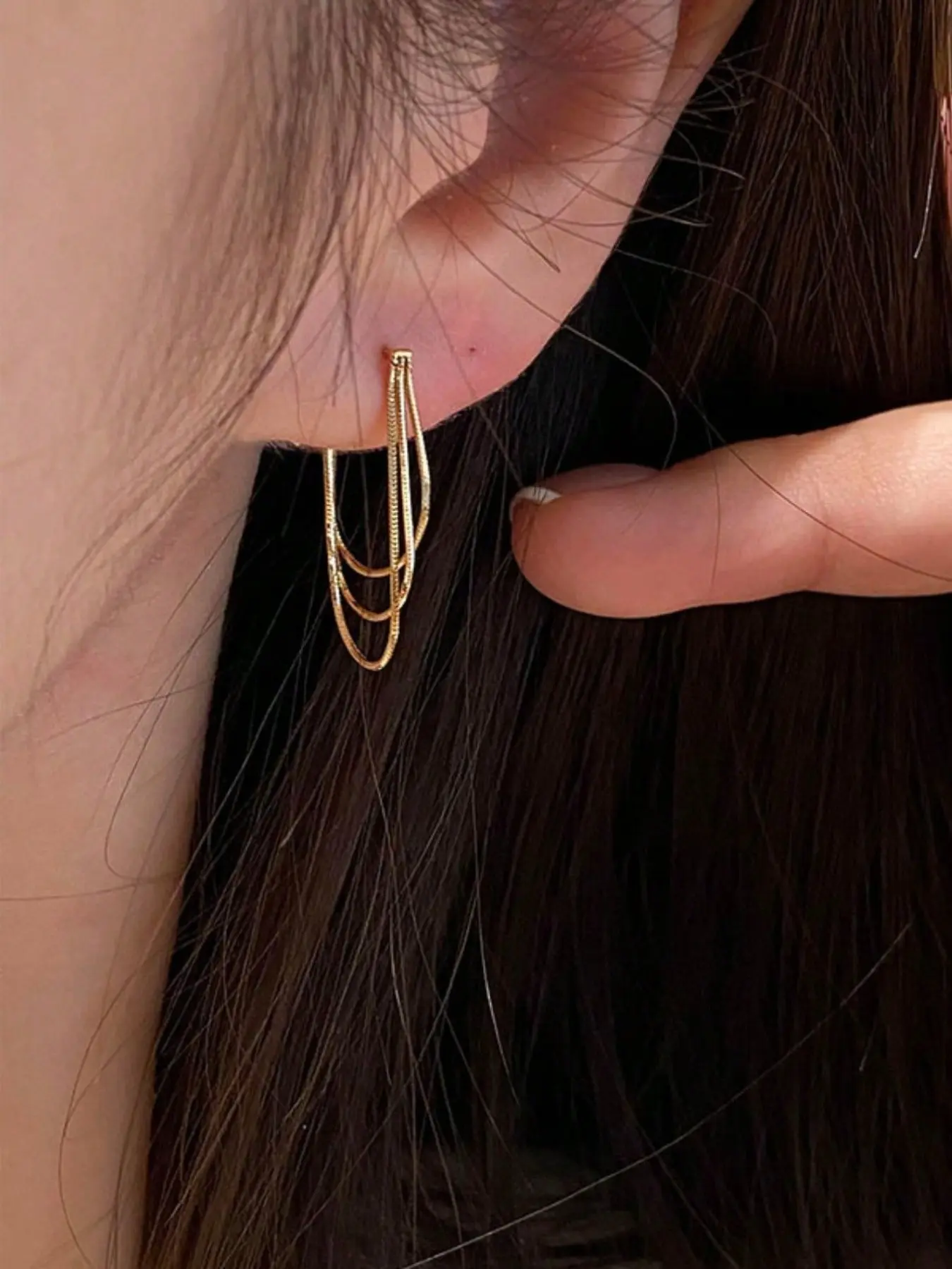 Metal Chain Earrings, Hollywood Style, Long Earrings for Women and Girls, Perfect for Travel, Wedding, Party, Birthday, Christmas Gift