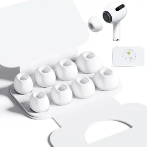 AirPods Pro Ear Tips Replacement (1st/2nd/3rd Gen Compatible) - 4 Sizes XS/S/M/L, Noise Reduction & Dust Guard Mesh, Soft Comfort Secure Fit - White