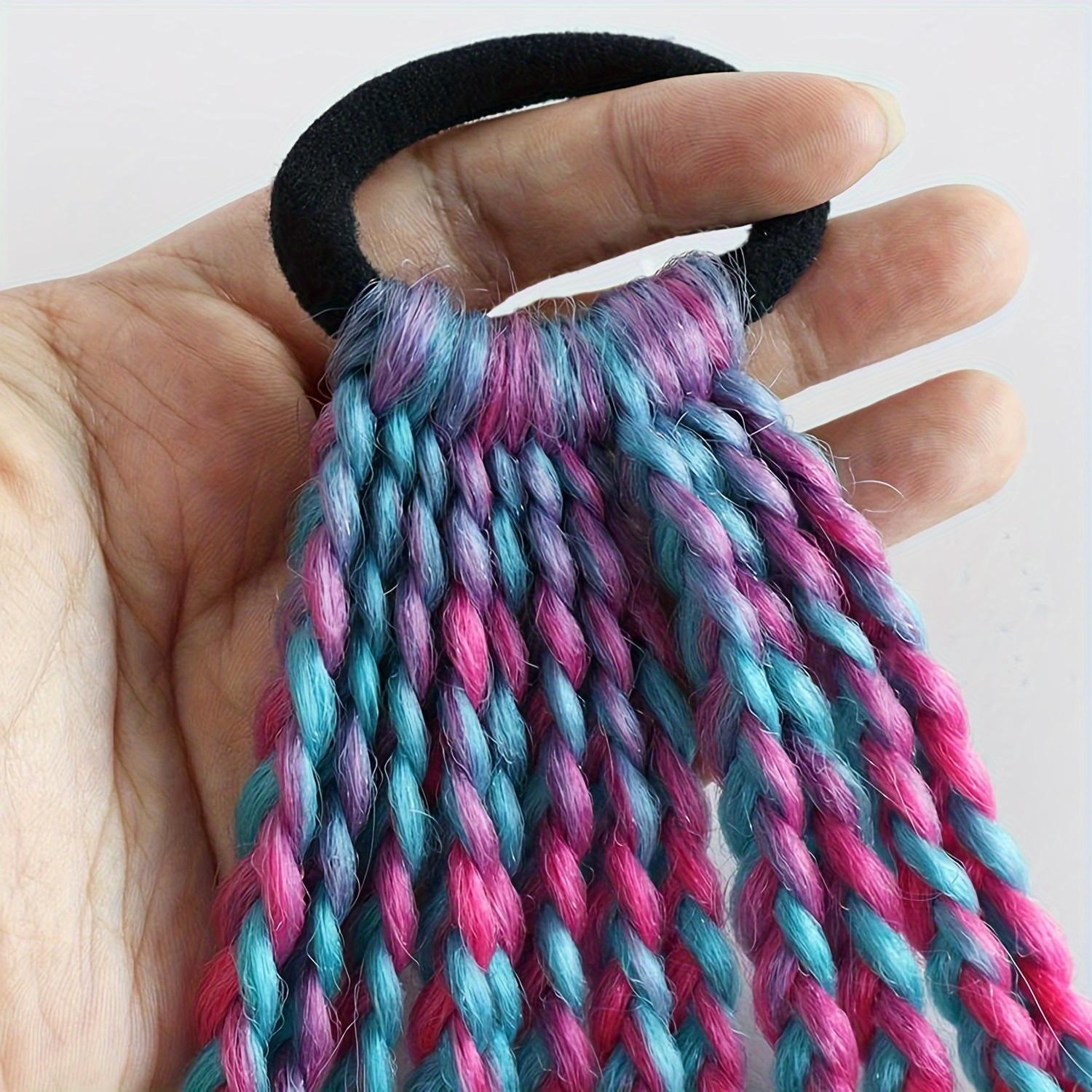 1 piece of 12-strand wig braid with colorful ends, multi-colored braids, hair accessory, braided ponytail, fashionable performance-style headwear, ideal for daily wear and as a gift!