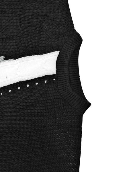 Women's Patchwork Sweater Pullover without Bottom, Casual Long Sleeve Jumper for Fall & Winter, Fashion Ladies' Knitwear for Daily Wear