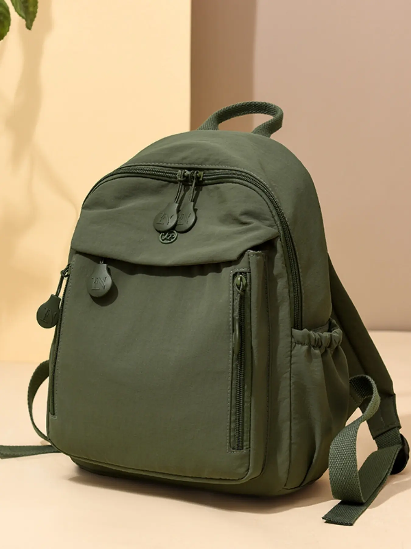 2026 New Women's Backpack, Casual Small Shoulder Bag, Multi-Pocket Commuter Bag, Simple Solid Color, Perfect for Shopping and Travel