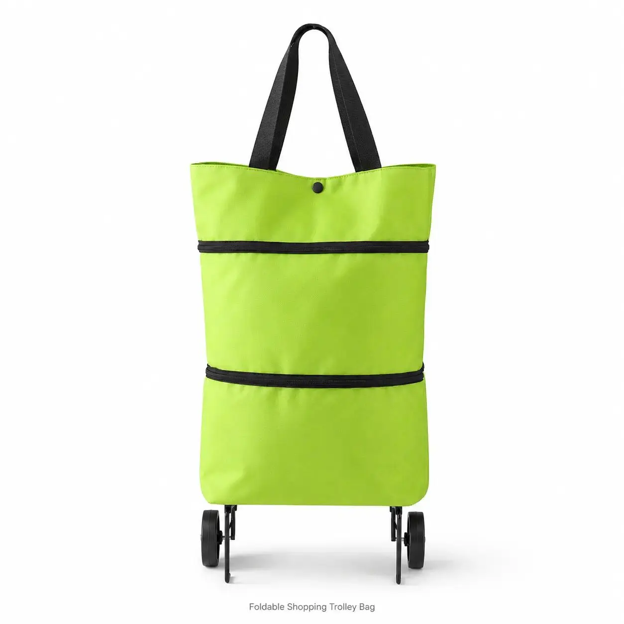 [10inch*18inch] Foldable Shopping Trolley Bag With Wheels - Portable Reusable Grocery Tote Lightweight Rolling Shopping Cart Bag With Carry Handles For Supermarket Travel Laundry Daily Use