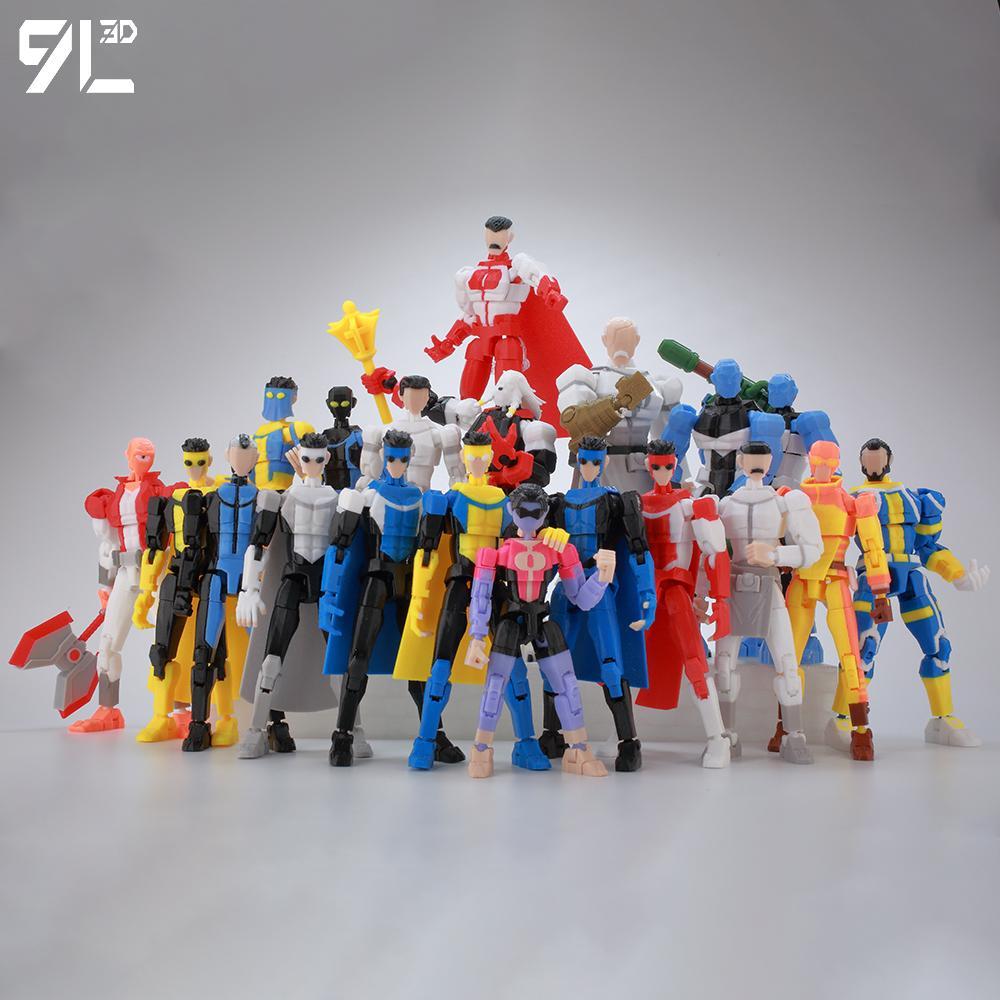 9L3D Lucky13 Black Blue Invincible 2.0 Action Figure Titan13 Dummy13 T13 Multi-Jointed 3D Printed Collectible Model Toys