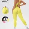 Women's sports jumpsuit, Padded Workout, Stretchy, Fitness Yoga Jumpsuit, Yoga Workout Jumpsuits, with wide shoulder straps, detachable chest cushion, high elasticity, comfortable, breathable yoga gym training indoor and outdoor 2025 new jumpsuit