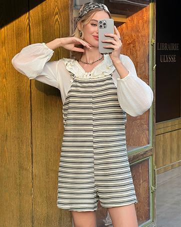 PASLTER Womens Summer Casual Sleeveless Romper Loose Striped Tied Shorts Overalls Jumpsuit with Pockets 2025 Clothes PASLTER Womens Summer Casual Sleeveless Romper Loose Striped Tied Shorts Overalls Jumpsuit with Pockets 2025 Clothes