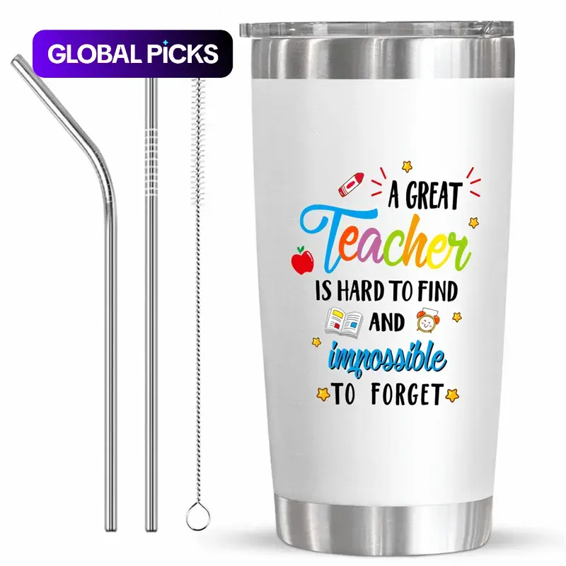 20oz Vacuum Insulated Tumbler Perfect for Teacher Christmas Gift, Teacher Appreciation Keeps Drinks Hot and Cold, Splendid Travel Mug, Thermal Cup, Vacuum Insulated Cups #GLOBAL PICKS