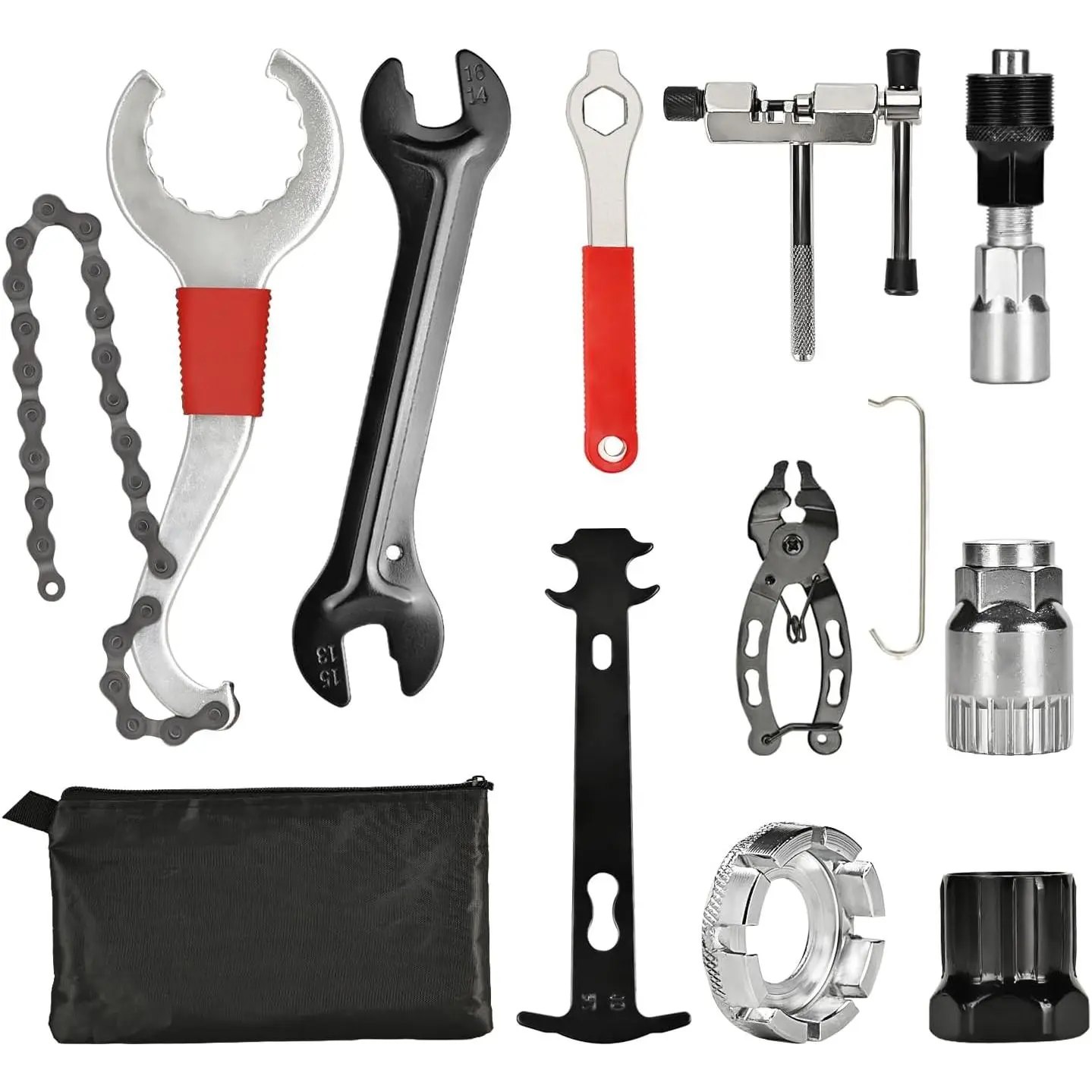 Professional Mountain Bike Repair Tool Kit, 3‑in‑1 Cassette Remover Wrench, Crank Puller, Bottom Bracket Freewheel Remover, Chain Breaker