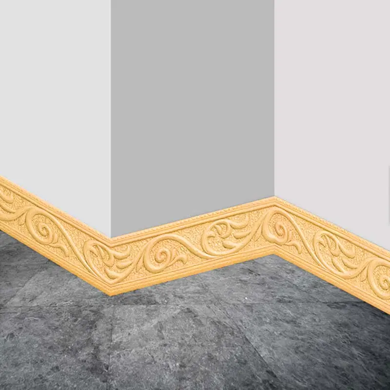 Self-Adhesive Flexible Mirror Wallpaper, 3D Wall Edge Line, DIY Decorative Skirting, Hotel Family Use, Foam Top Corner Skirting