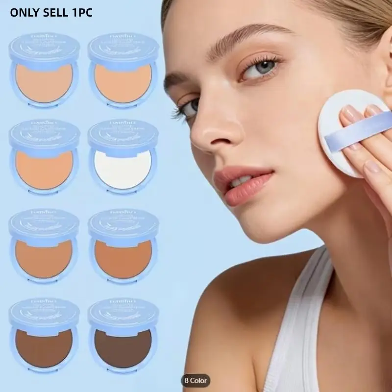 1pc Matte Finish Beauty Powder, Oil Control Sweatproof Waterproof, Long-Lasting Makeup Setting Powder, Portable Touch-Up, 8 Colors Available, Face Powder, Matte Finishing Powder