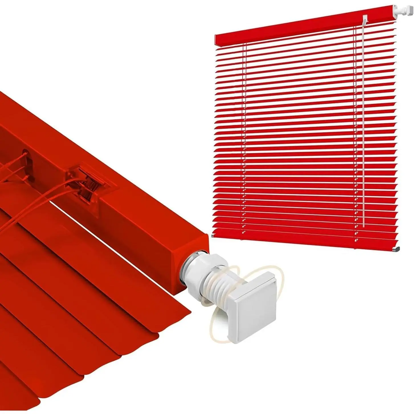 Room Darkening Mini Blind No Drill 16-55 Inch Width 16-70 Inch Length, 1" Slat Aluminum Venetian Blinds, Horizontal Windows Blinds for Interior(Red)
