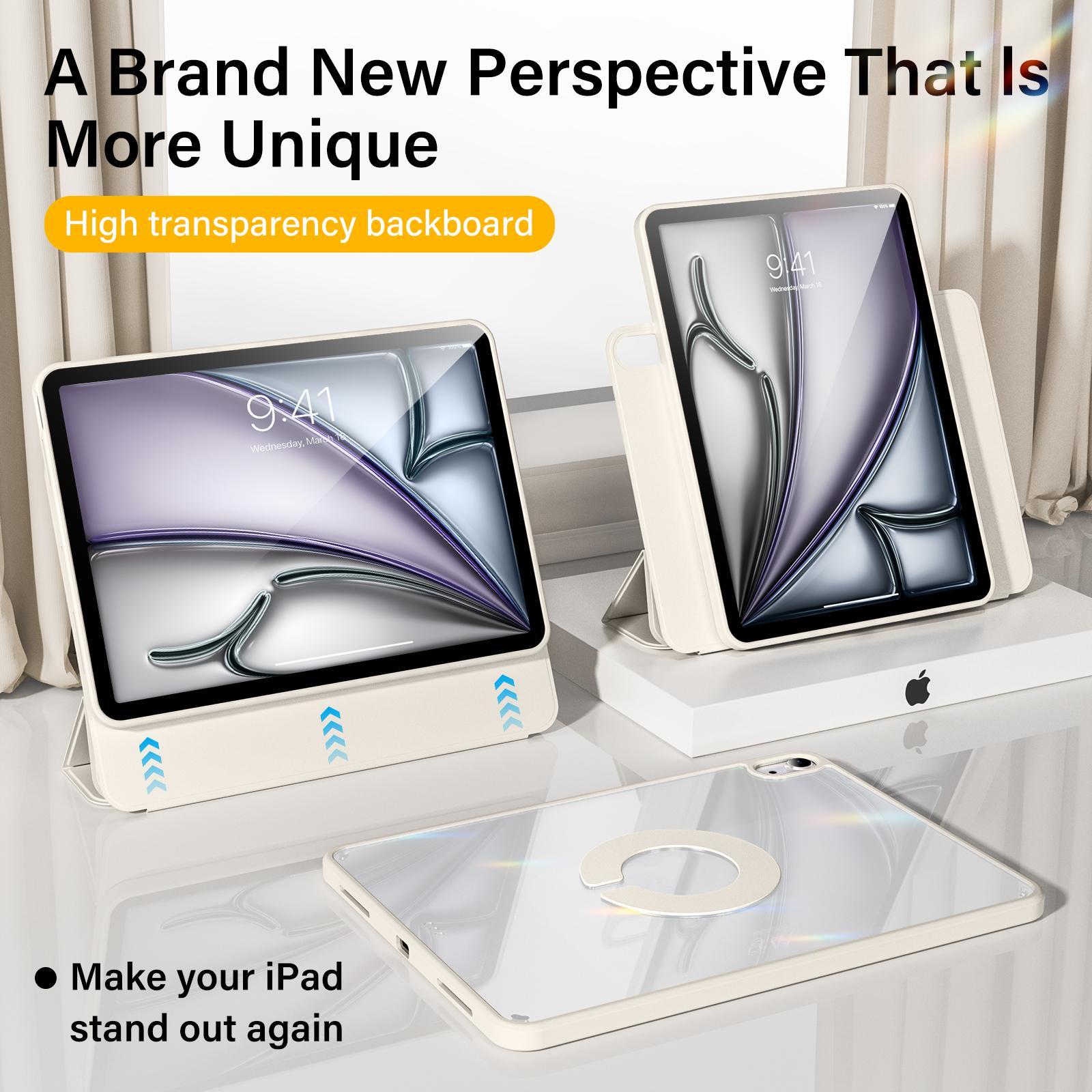 Tablet Case, 1 Count Slim Stand Protective Cover with Hard PC Translucent Back Protective Cover for iPad 10th Gen 2022, Support Touch ID, Auto Wake/Sleep, Tech Accessories, Safety Casing, Durability