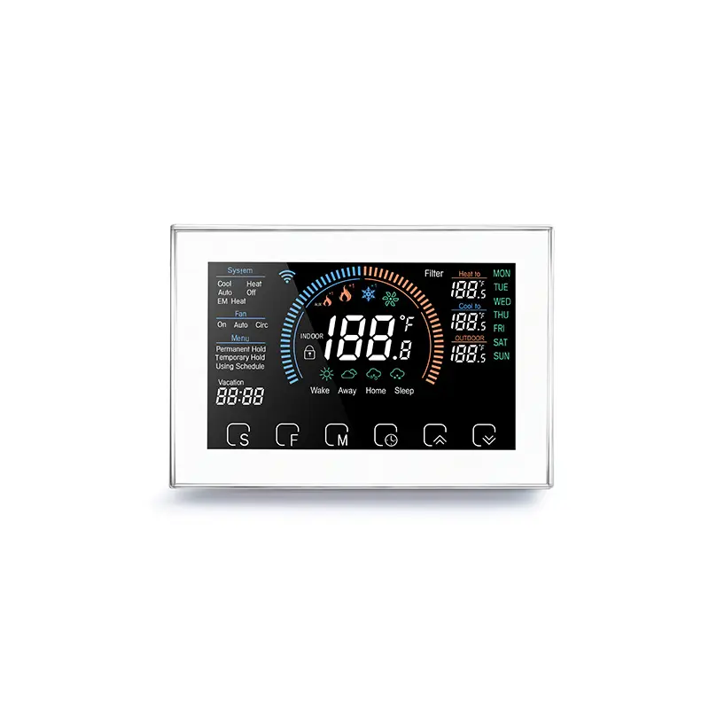 24V WiFi Smart Thermostat Panel - 12x8.6cm Wall-Mounted LCD Digital Controller, Wireless Remote, Internal Precision Sensor, Wall Mount TV Sensor Temperature Control Systems, for Home Heat Pumps, Central Air Conditioning, HVAC Renovation Projects, Tv Wall