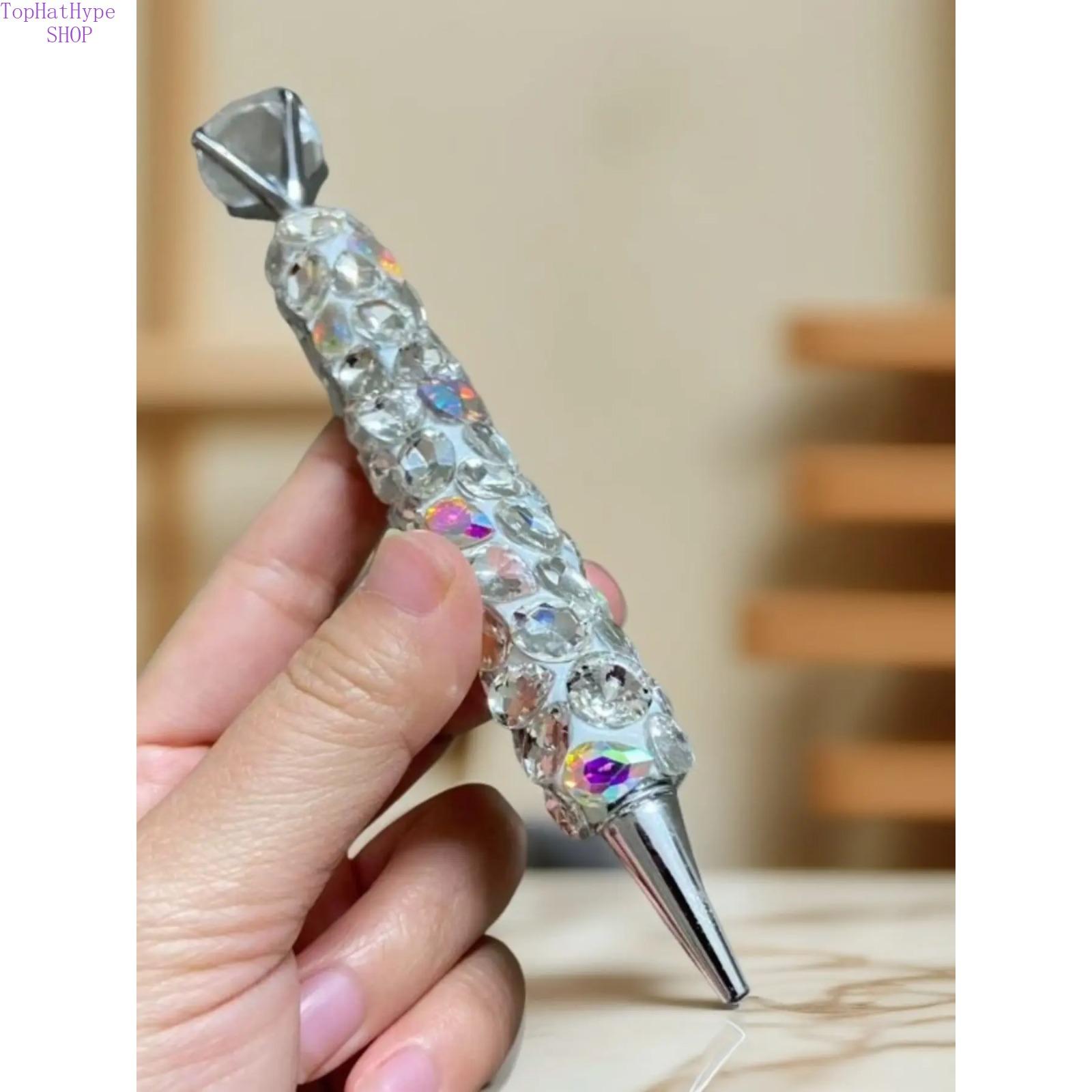 Bling Rhinestone Big Diamond Crystal Ballpoint Pen, Luxury Sparkly Gel Pen & Signature Pen, Elegant Stationery for Office & School Use, Perfect Gift for Students, Business & Festival Gifting