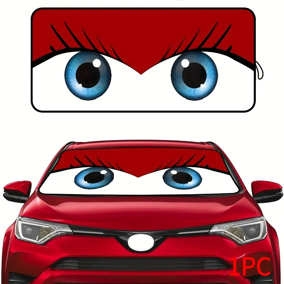 Fun Design Car Sun Visor, UV Protection, Reflective, Fits Cars Suv Trucks, Cool Interior Accessory, Easy Roll-Up Closure, Car Sunshade, Suv Vehicle Sunshade, Sun Shade For Car