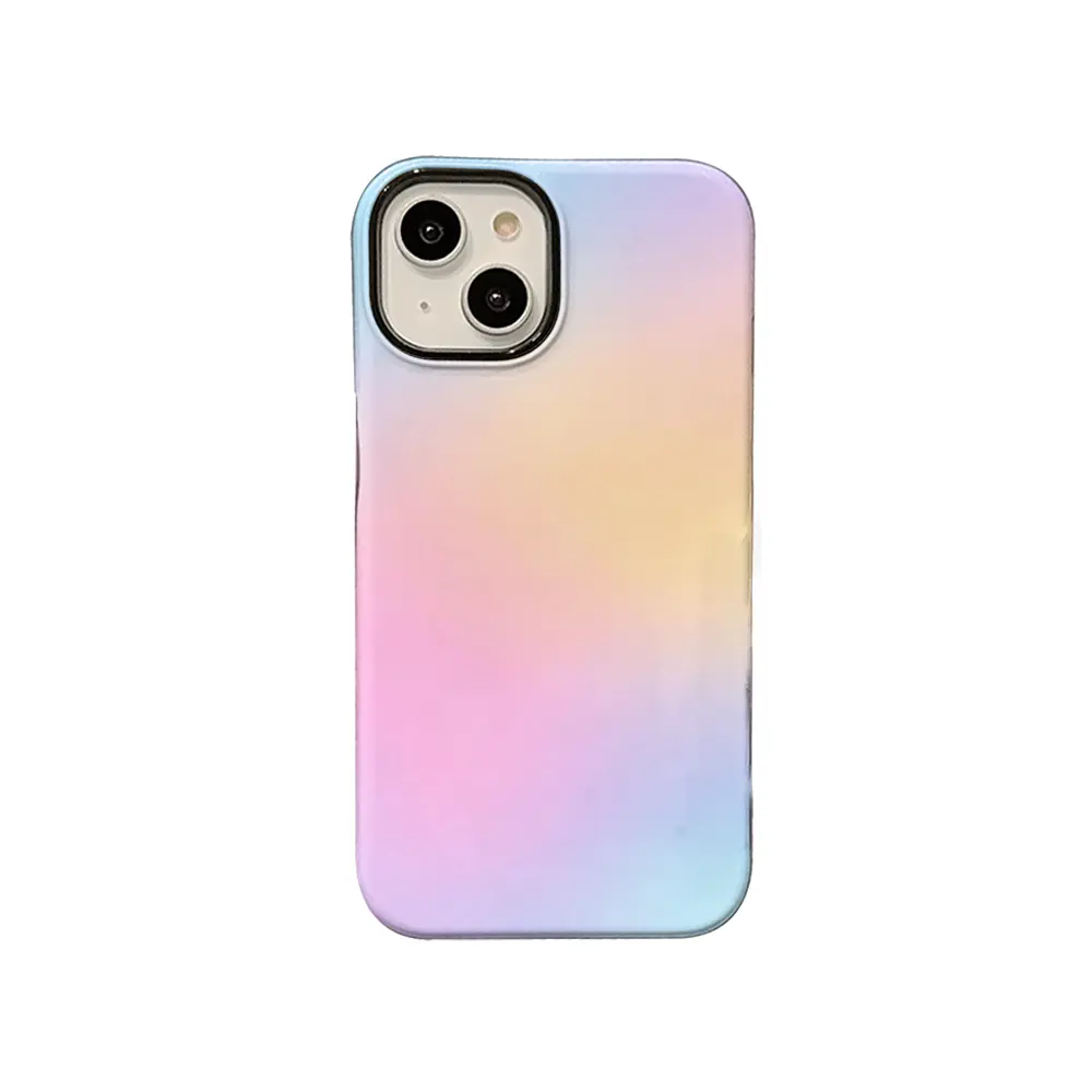 KKLLYY Gradient Pastel TPU Smartphone Case - Soft Aesthetic, Glossy Finish, Shockproof Accessory for iPhone 18,17,16,15,14,13,12,11 Plus Pro Max, Casual Holiday Gift, Accessories