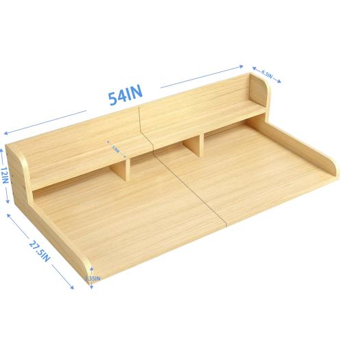 Washer Dryer Countertop, Laundry Wood Shelf Topper with Edge, 54" Width x 27.5" Depth Double Layer Organizer for Washer and Dryer Laundry Hamper Counter Storage Organization, WALNUT Washing Machine