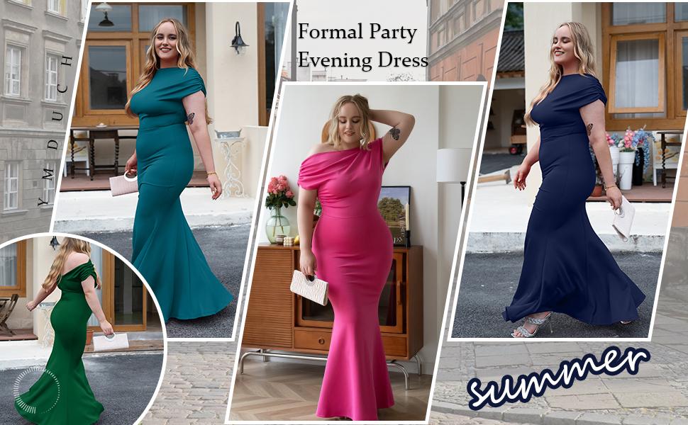 Women's Elegant Sleeveless Off Shoulder Bodycon Long Formal Party Evening  Dress Fabric Polyester - TikTok Shop