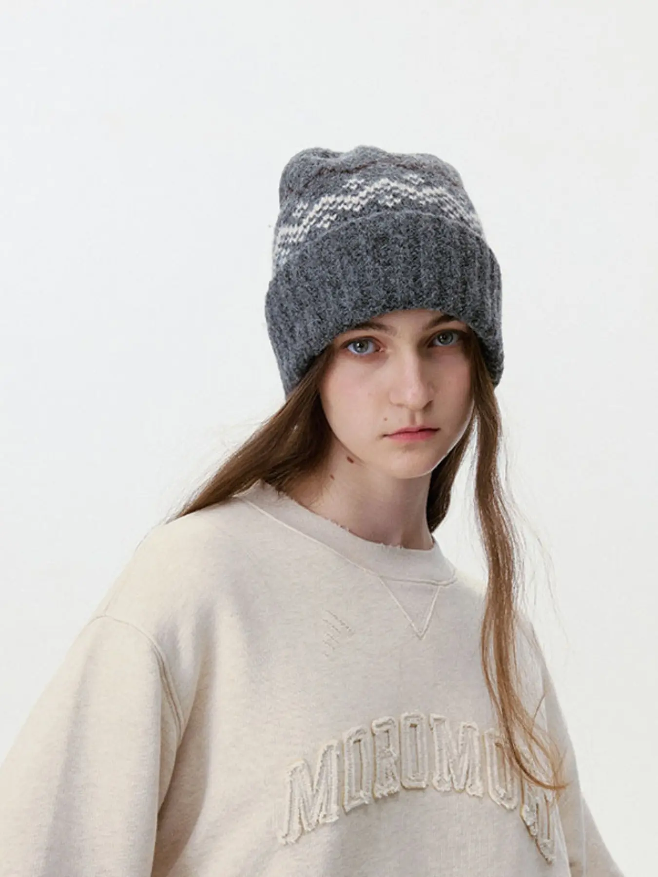 Autumn Winter Warm Knitted Hat for Women, Thickened Floral Pattern Beanie, Ear Protection Cold Weather Cap, Cozy and Stylish Headwear