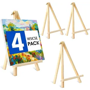 4 Pack 11.8In Adjustable Foldable Wooden Tabletop Painting Easels, Suitable for Kids, Students, Beginners