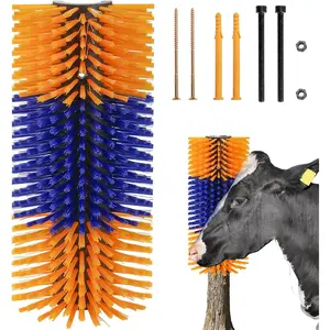 Livestock Scratch Brush Cow Brush Scratcher with 4 Screws, Horse Brushes for Grooming, Livestock Scratching Post Grooming Supplies Back Scratching for Cattle Goat Sheep Elk Pig